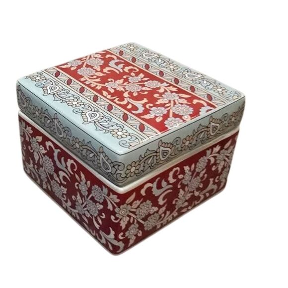 At Home Cloisonne Glass Decorative Trinket Box - Picture 3 of 8